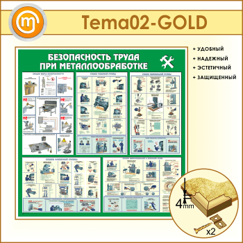 Стенд «Безопасность труда при металлообработке» (TM-02-GOLD)