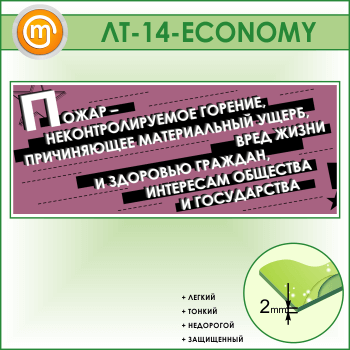 Лозунг «Пожар - неконтроллируемое горение...» (LT-14-ECONOMY)