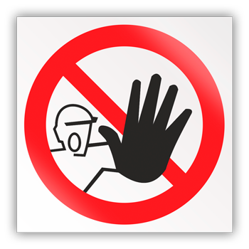 Знак P06 «Доступ посторонним запрещен» (светоотражающая пленка, 300х300 мм)