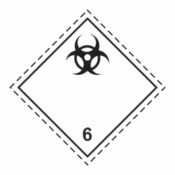Знак перевозки опасных грузов «Класс 6.2. Инфекционные вещества» (светоотражающий металл ламинированный, 250х250 мм)
