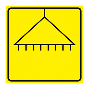 Тактильная пиктограмма «Душ», ДС25 (пластик 2 мм, 200х200 мм)