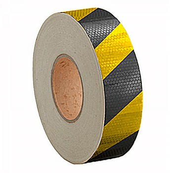 Светоотражающая алмазная лента (тип В, ЧЕРНО-ЖЕЛТАЯ 45°, 50 мм х 50 м)
