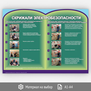 Плакат «Скрижали электробезопасности» (ЭР-04, 1 лист)