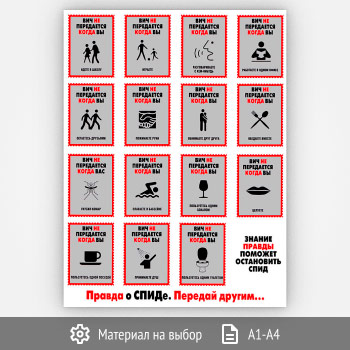 Плакат «Правда о СПИДе» (М-13, 1 лист)